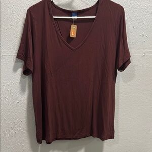 Old Navy Dark Burgundy Relaxed Short Sleeve Tee